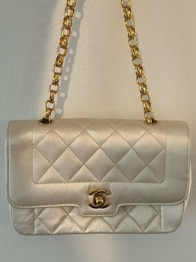 CHANEL Vintage Mini Diana Satin Flap Bag